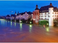 Hochwasser Koblenz 2 Pano  an der Moselseite Altstadt / Alte Burg
